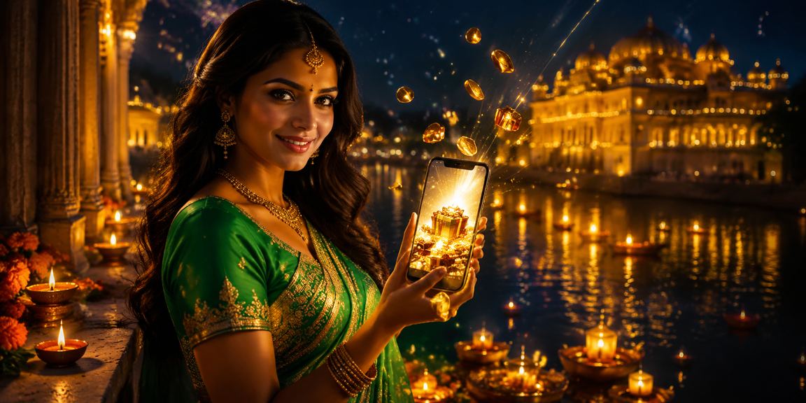 Female player enjoying Teen Patti game interface on mobile device
